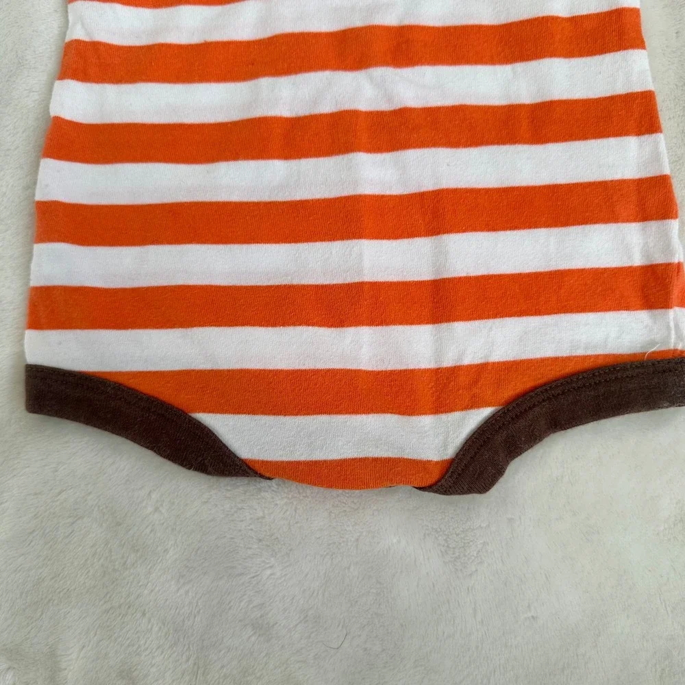 Koala Baby‎ Orange Striped Giraffe Romper Bodysuit Size 3 Months